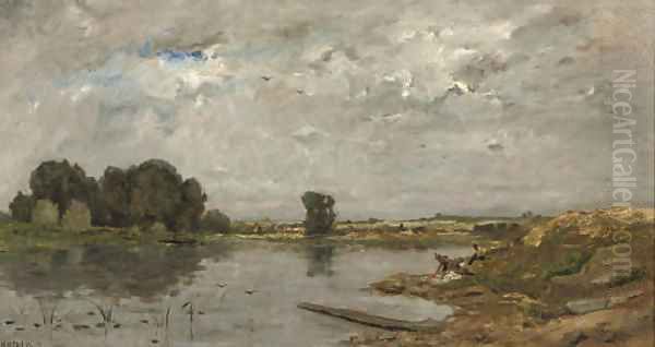 Washing in the river - view 1