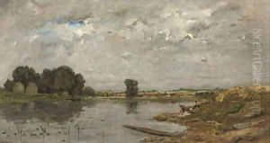Washing in the river by Hippolyte Camille Delpy