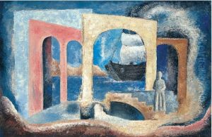 Paesaggio (architetture, Figura E Veliero) by Renato, Rene Paresce
