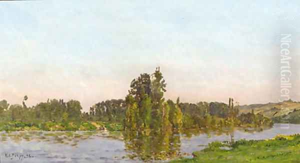 Jour d'ete a river landscape in summer - view 1