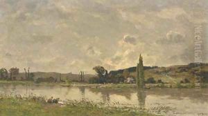 Lanvandieres au bord de la riviere Lanvandieres au bord de la riviere