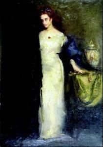 "modella Con La Collana Di Perle"
