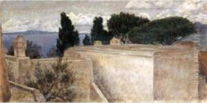 Villaggio Con I Cipressi by Napoleone Parisani