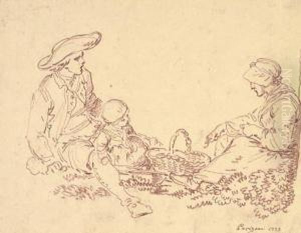 A Peasant Couple With A Child - view 1