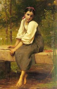 A Moment of Reflection by Francois Alfred Delobbe