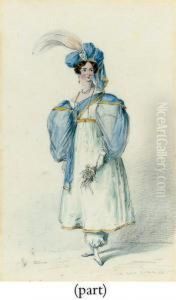 Three Costume Studies Of Ladies by Henry Perlee Parker