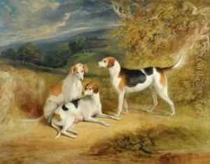 The Duke Of Rutland's Hounds With Belvoir Castle In Thedistance by Henry Perlee Parker
