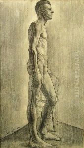 A Study Of A Standing Male Figure by Lawton Silas Parker