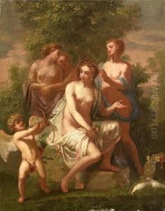 Venus And Cupid With The Three Graces by Michele Da Parma (see Rocca)