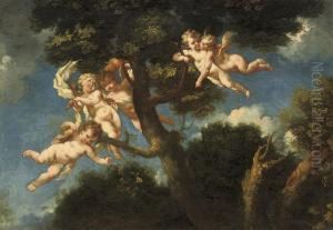 Putti Disporting In A Landscape
