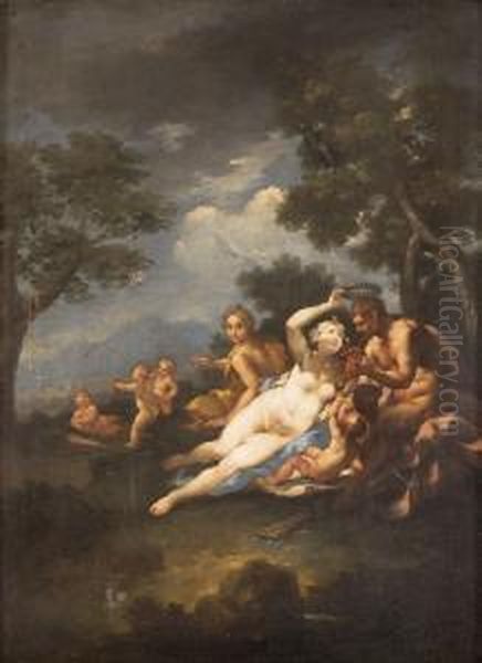 Szatir Nimfakkal, 1710 - 20 Korul Vedett - No Export - view 1