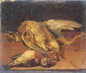 Bodegon De Caza Representando Pajaros Muertos by Jose Felipe Parra Piquer