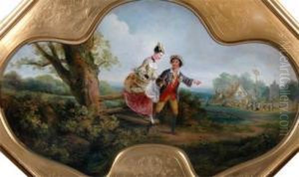 A Set Of Four Shaped Oils On Panels - view 1