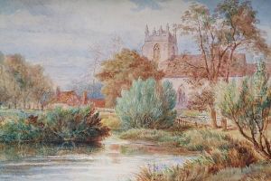 Church And Farm Near The River At Ashoe,warwickshire