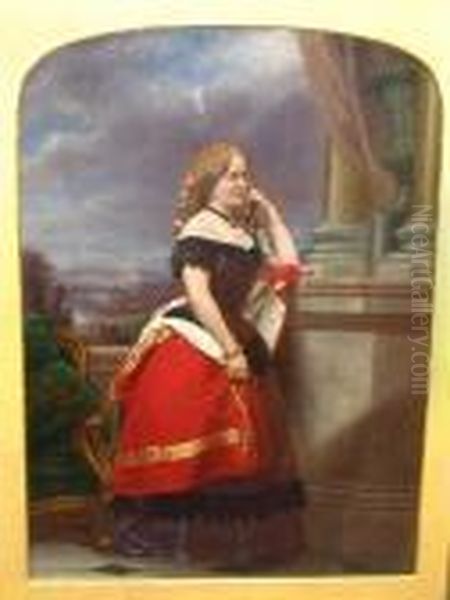 Full Length Portrait Of Lady With Red Cloak - view 1