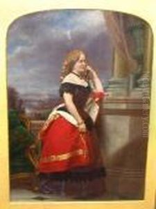 Full Length Portrait Of Lady With Red Cloak Full Length Portrait Of Lady With Red Cloak