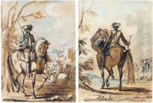 A Pair Of Studies: A Soldier On Horseback, A Drummer On Horseback