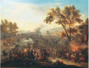 Choc De Cavalerie Aux Abords D'un Pont