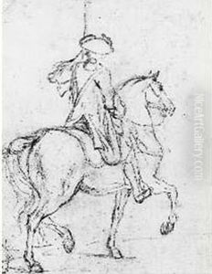 Soldat A Cheval Vu De Dos by Charles Parrocel