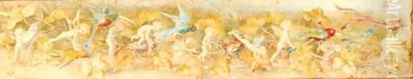 A procession of faries and birds - view 1