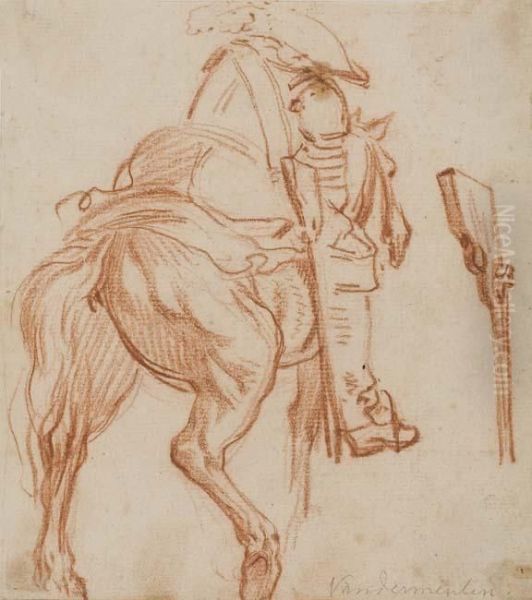 Rider On Horseback Seen From Behind - view 1