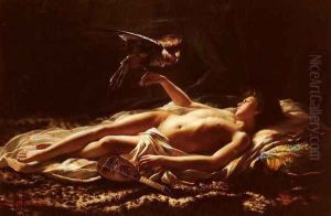 Nu Masculin Avec Faucon (Male Nude with Falcon) by Germain Detanger
