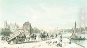 Lambeth And Westminster Bridge From Millbank Lambeth And Westminster Bridge From Millbank
