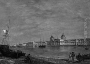 A Paddlesteamer On The Thames Before Greenwich Hospital A Paddlesteamer On The Thames Before Greenwich Hospital