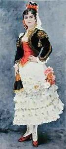 Celestine Galli Marie 1840-1905 in the role of Carmen by Henri-Lucien Doucet