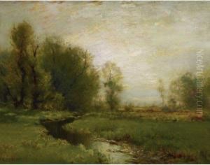 A Stream Through The Meadow by Arthur Parton