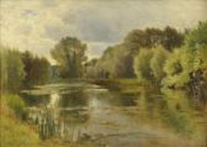 A Quiet Backwater Of The Thames At Mapledurham