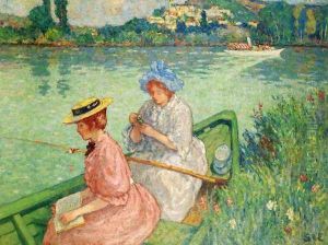 Women Fishing by Georges dEspagnat