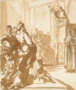 Un Moine Prechant Dans Une Eglise