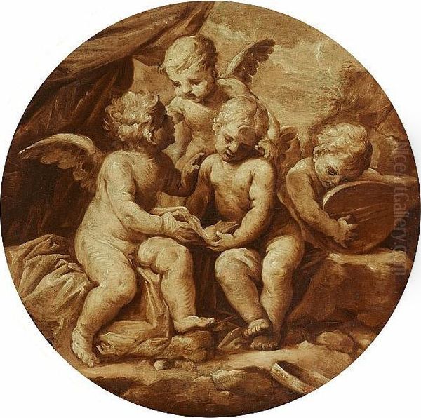 Putti Making Music - view 1