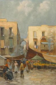 Markt Im Stadtchen by Lazzaro Pasini