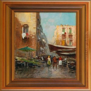 A Market Scenery by Lazzaro Pasini