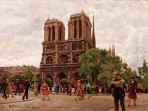Notre Dame A Parigi - 1926 by Lazzaro Pasini