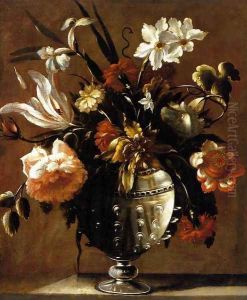 Vase of Flowers c. 1650 by Diego Valentin Diaz