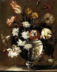 Vase of Flowers (2) c.1650 by Diego Valentin Diaz