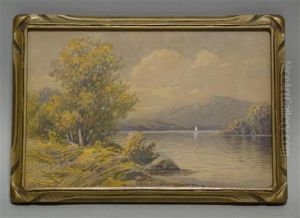Mountain Lake Landscape by William Frederick Paskell