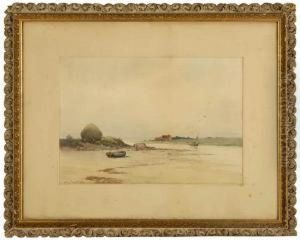 Coastal Inlet With Haystack And Boats