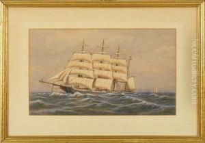 Portrait Of An American Three-masted Ship