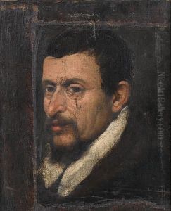 Portrait Of A Gentleman, Bust-length, In Ablack Tunic With A White Collar by Bartolomeo Passarotti