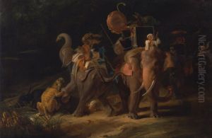 Tiger hunting in the East Indies by Thomas Daniell