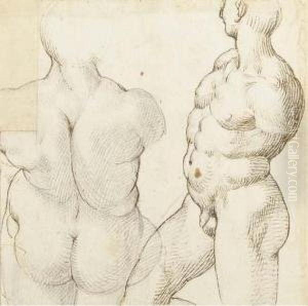 Deux Hommes A Mi-corps, L'un Vu De Dos - view 1