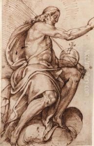 The Seated Christ Blessing, In Profile To The Right The Seated Christ Blessing, In Profile To The Right
