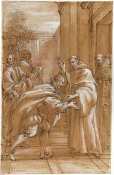 St Bernard Received Into The Abbey Of Citeaux By St Stephen Harding - view 1