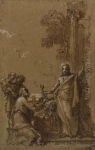 Christ Giving The Keys To St. Peter by Giuseppe Passeri