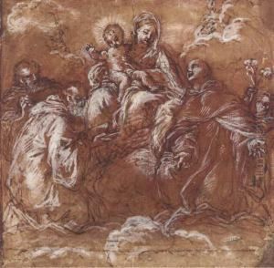The Madonna And Child With Saints by Giuseppe Passeri