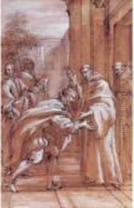 Entree De Saint Bernard A L'abbaye De Citeaux by Giuseppe Passeri